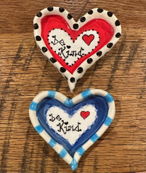 "Be Kind" heart plate